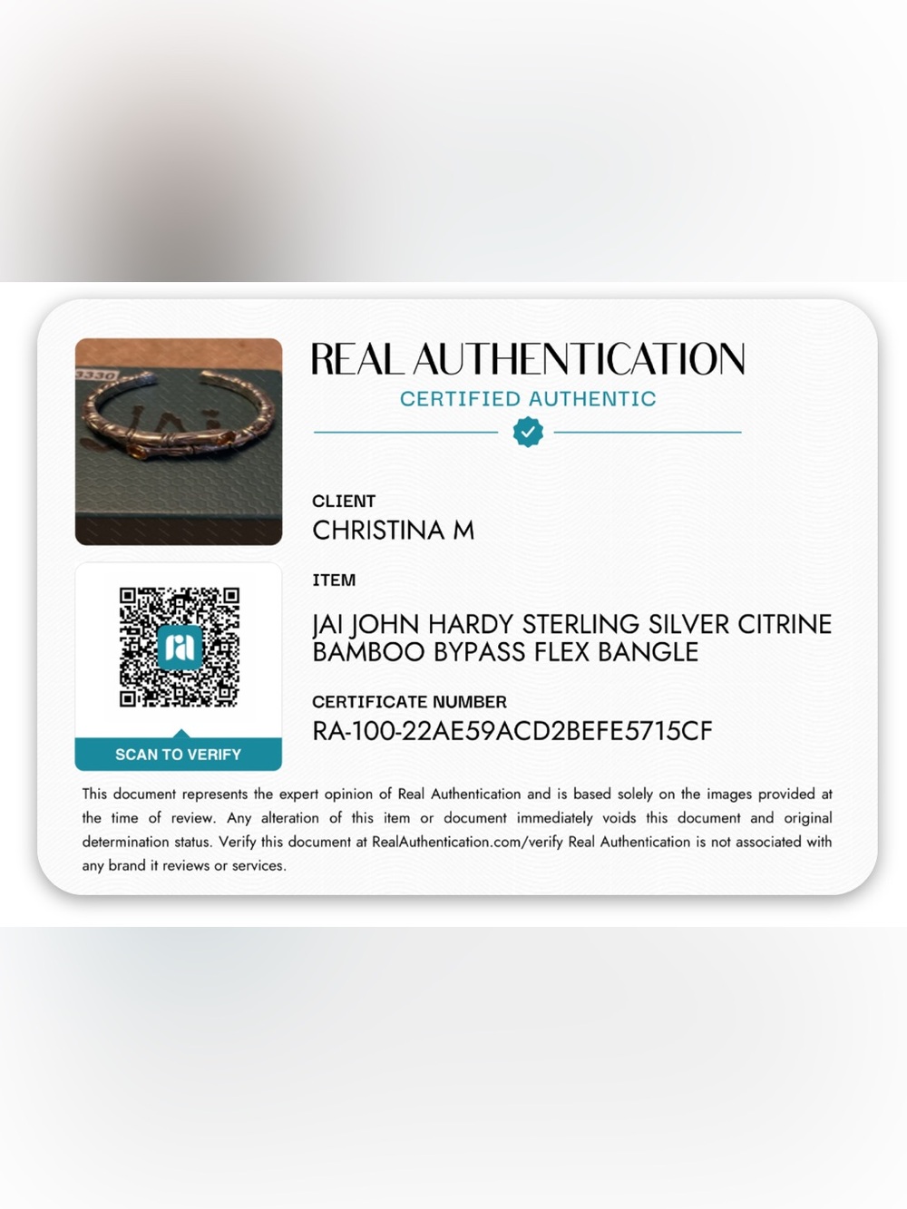 JAI John Hardy Sterling Silver Citrine Bamboo Bypass Flex Bangle - Picture 9 of 9